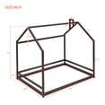 thumbnail image 2 of Harper & Bright Designs Full Size Wood Floor House Bed, Wooden Bedframe with Roof for Kids Teens, Espresso, 2 of 10