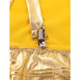 thumbnail image 7 of Lejafay Men's Shiny Metallic Adjustable Bib Overall Suspender Short Romper Overalls Hotpants Festival Gold M, 7 of 7