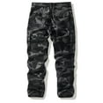 thumbnail image 4 of Men Cargo Pants Pockets Casual Camouflage Straight Leg Pants Multi Pockets Lightweight Utility Streetwear Trousers Grey 30, 4 of 4