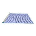 thumbnail image 2 of Ahgly Company Machine Washable Indoor Square Abstract Blue Contemporary Area Rugs, 6' Square, 2 of 4