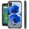 thumbnail image 1 of Compatible with Cricket Debut Smart Hybrid Fusion Guard Phone Case Cover (Blue Peony Flower), 1 of 1