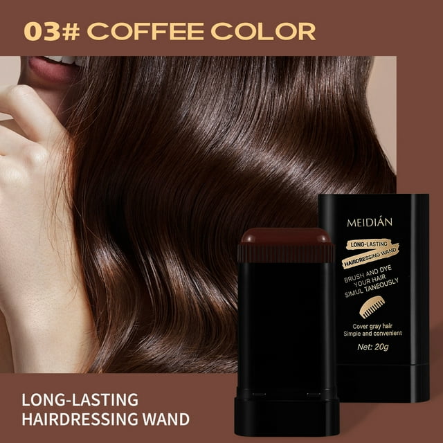 Instant Coffee Brown Hair Touch-Up Stick: Portable, Smudge-Proof White Hair Concealer with Creamy, Natural-Blend Formula – Quick, Mess-Free Coverage for On-the-Go Touch-Ups, Long-Lasting Youthful