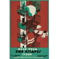 thumbnail image 2 of WPA 13x18 White Modern Wood Framed Museum Art Print Titled - Keep your fire escapes clear, 2 of 4