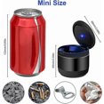 thumbnail image 2 of Mini Car Ashtray With Blue Led Light And Lid, Portable Smokeless Cigarette Holder Outdoor, 2 of 3