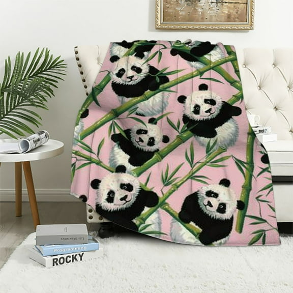 BCIIG Cute Panda Blanket, Fuzzy and Plush Throw for Teen Girls Women 40x50in