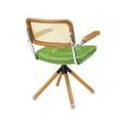 thumbnail image 3 of Art Leon Mid Century Desk Chair No Wheel,Faux Leather Rattan Back Accent Chair with Beech Wood Legs,Green, 3 of 7