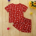 thumbnail image 4 of Agkizg Toddler Baby Girls Two-Piece Set,Sleepwear for Kids,Children's Summer Short Sleeve Print T-Shirt and Shorts Pajama Set,2-Piece,Sizes 0-2Y, 4 of 5
