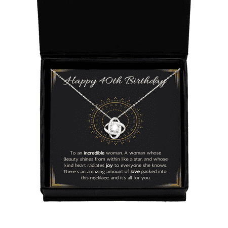 Happy 40th Birthday Jewelry Gift for Woman Turning 40 Necklace With Message Card, 40th Birthday Gift Necklace For Sister, Friend, Wife, Mom