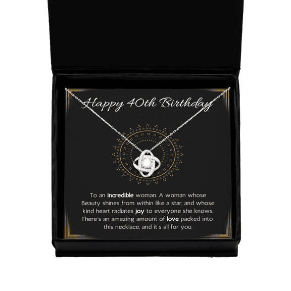 Happy 40th Birthday Jewelry Gift for Woman Turning 40 Necklace With Message Card, 40th Birthday Gift Necklace For Sister, Friend, Wife, Mom