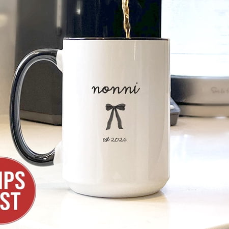 Nonni Bow Coffee Mug Gifts For Nonni Mothersday Gift Grandma Est 2026