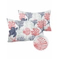 thumbnail image 6 of Outdoor Pillow Covers Throws Ocean Sea Turtle Starfish Coral,Waterproof Pillow Cases Pack of 2 Summer Watercolor Marine Life,Durable Cushion Cover Pillowcase for Patio Balcony Couch Garden, 6 of 7