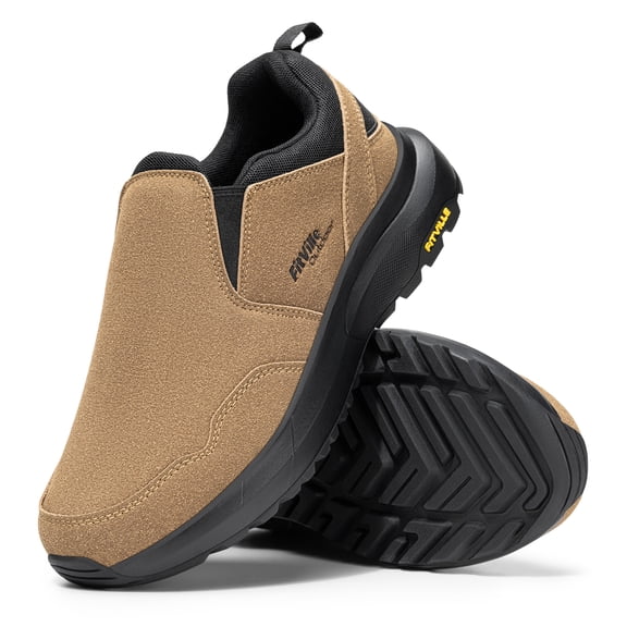 FitVille Mens Wide Hiking Shoes Slip on Outdoor Walking Shoes Mountain Sneaker Loafers