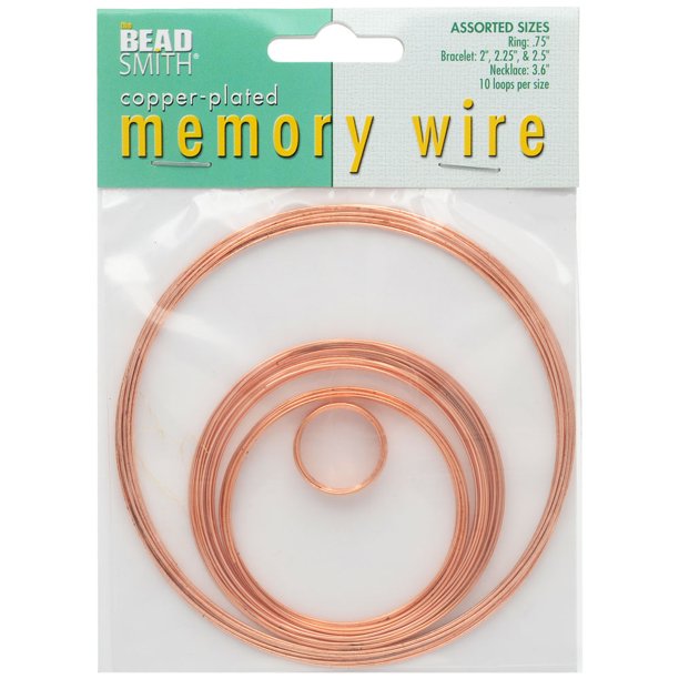 The Beadsmith Assorted Memory Wire Variety Pack Copper Plated 10