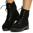 thumbnail image 4 of Wildone-20 Side Knit Panel Combat Lug Lace Up Boots, 4 of 4