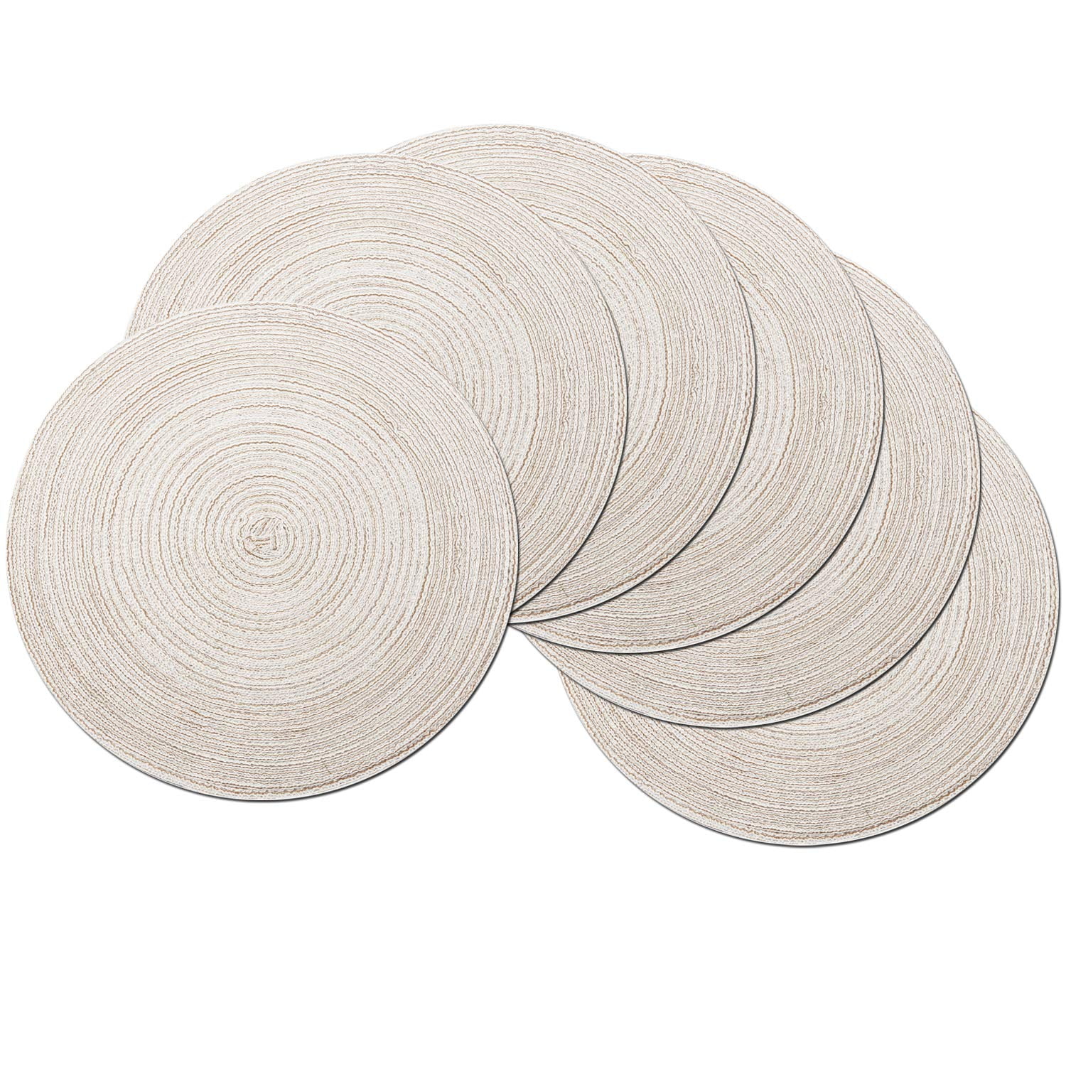 Coolmade Round Rop Cotton Braided Table Place Mats Braided Coaster Placemas NonSlip Table Mats