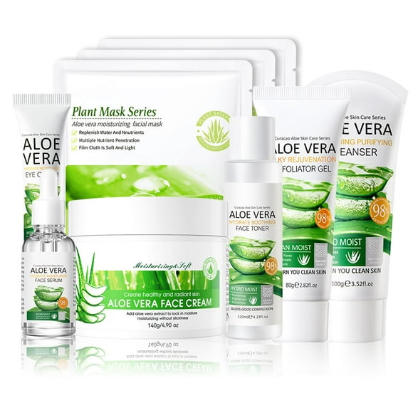 Juego de 8 piezas para el cuidado de la piel hidratante con flor de cerezo, kit de cuidado de la piel hidratante para mujeres, kits de cuidado facial de viaje con máscaras faciales, crema para ojos, l
