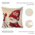 thumbnail image 4 of Snowman Red Bird Linen toss pillowcase Decoration pillowcase Gift preferred 20x20" Cushion cover 4 set Sofa pillowcase Sofa bedroom living room car, 4 of 8