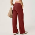 thumbnail image 4 of Alitao Dress Pants Women Petite Pants Women Wide Leg Yoga Pants With Pockets Stretch Straight Leg Dress Pant Tummy Flare Leggings Athletic Pant Work Pants Women Lounge Pants Women Wine L, 4 of 7