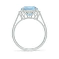 thumbnail image 2 of Angara Natural 3.2 Ct. Aquamarine with Diamond Halo Ring in 14K White Gold for Women (Ring Size: 11.5), 2 of 9