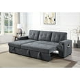thumbnail image 2 of Fabric Reversible Sleeper Couch Sectional Sofa with Storage Chaise Cup Holder 2 USB Ports and Pockets, L Shape Sofa Corner Sofa with Pull-out Bed, Reversible Storage Chaise for Living Room Bedr, 2 of 9