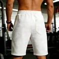 thumbnail image 2 of EOYWHK Khaki Shorts Men with Pockets Elastic Waist Drawstring Mens Khaki Shorts Soft Lightweight Breathable for Running Jogging Outdoor White, Size M, 2 of 8