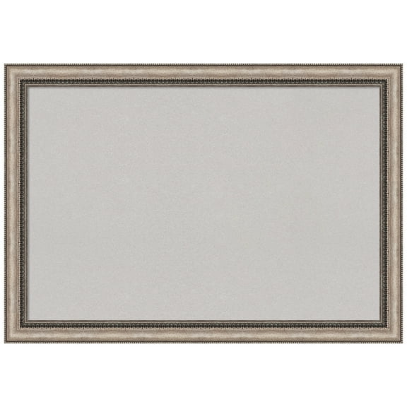 Amanti Art Grey Cork Board Framed Lyla Ornate Silver Bulletin Board 40 in. x 28 in.
