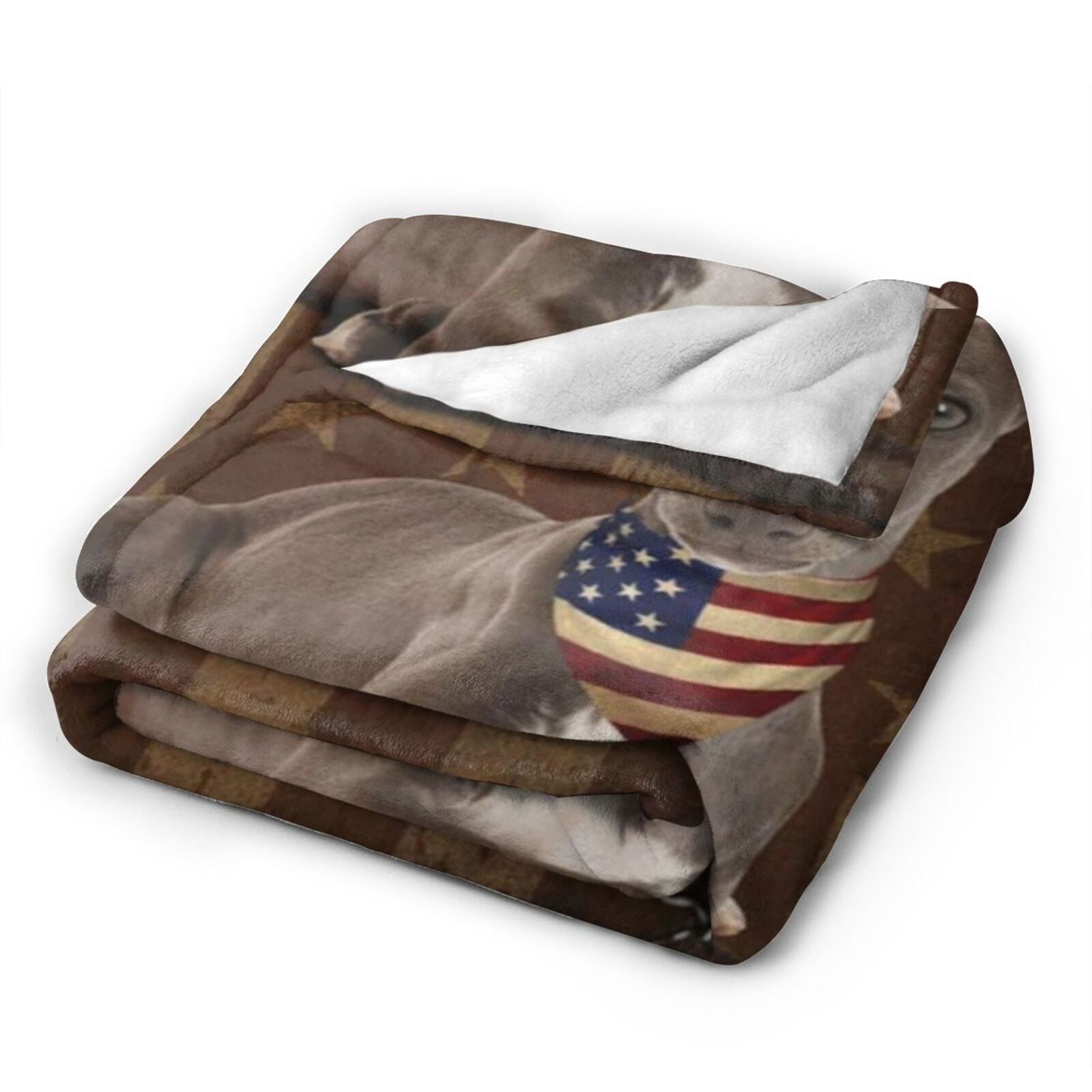 Wijzvio Italian Greyhound Dog With Vintage American Flag Throw Blanket Soft Fuzzy Fleece Blanket For Couch Bed Living Room Decoration 50"X40"