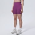 thumbnail image 4 of Ice Feel Breathable Friendly Tight High Waist Yoga Shorts For Running Workout Fitness Compression Wicking Seamless Lightweight Summer Stretch, S, Dark Purple, 4 of 8
