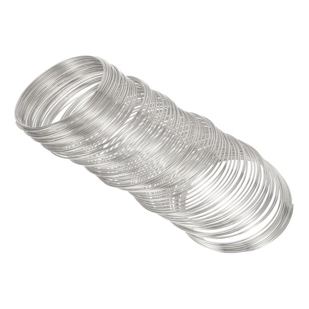 100 bucles de alambre de memoria, 1 pieza de alambre de joyería de 1 mm de calibre 18, alambre de acero de memoria para hacer joyas, dorado claro
