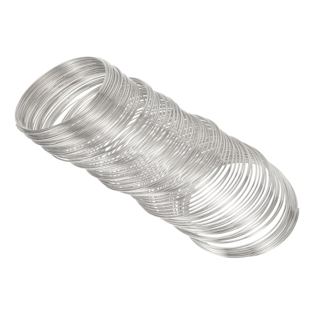 100 bucles de alambre de memoria, 1 pieza de alambre de joyería de 1 mm de calibre 18, alambre de acero de memoria para hacer joyas, dorado claro