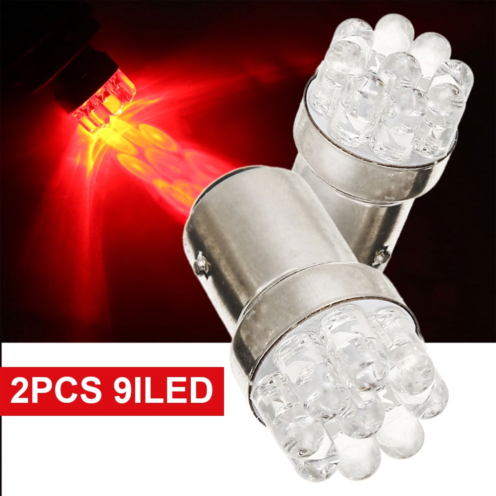 12v 9led Red Car Light Bulbs Ba15d 1157 Stop Brake Tail Lights For Car