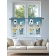 thumbnail image 4 of Blue Ombre Laundry Tier Curtains 24 Inch Length, Sheer Curtains for Bedroom Living Room Window Wash Dry Fold Repeat Rod Pocket Voile Drapes Kitchen Curtains Small Half Window 27.5"x24" 2 Panels, 4 of 6