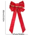 thumbnail image 3 of Extra Large Christmas Bows Decorations 10.6x23.6 Inches, Wired Velvet Ribbon Bows for Outdoor Front Door, Christmas Tree Topper, Yard Fence, Holiday Wreath and Festive Home Decor, 3 of 5