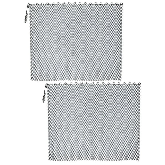 LAMIRO 2pcs Fireplace Mesh Screen Curtains Fireplace Screen Panels with Handles