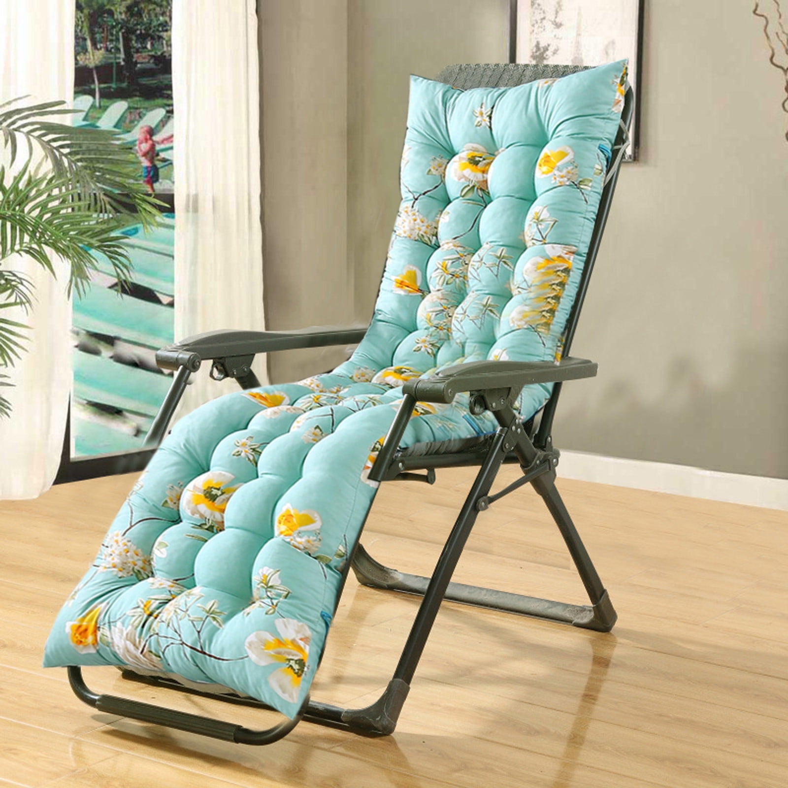 BiFandian Outdoor Chaise Lounge Cushion, Waterproof Sunproof Garden and Patio Rocking Chair Pad, Sandproof Beach Recliner Furniture Cushion