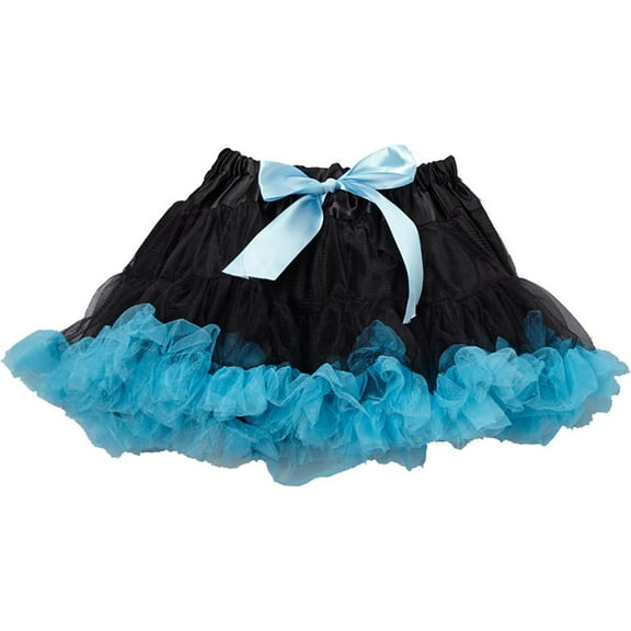 Wenchoice Girl's Black & Blue Bow Pettiskirt - M(3T-4T)