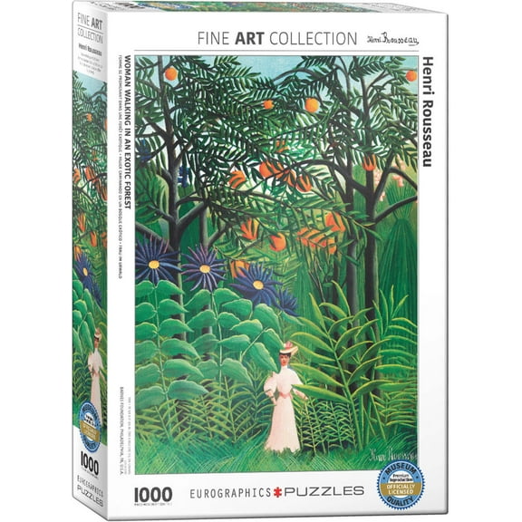 Puzzle: Fine Art Masterpieces - Woman in an Exotic Forest by Henri Rousseau