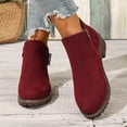 thumbnail image 3 of Women's Chelsea Ankle Boots Low Heel Fashion Short Booties Side Zipper Ladies Slip on Dress Work Boots, 3 of 8