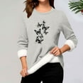 thumbnail image 4 of ShiShine Women's Warm Plush Lined Crewneck Sport Sweatshirt Pullover Loungewear Fashion Butterfly Print Tops, 4 of 4
