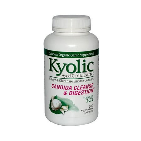Kyolic Aged Garlic Extract Candida Cleanse and Digestion Formula102 -- 200 Vegetarian (The Best Candida Cleanse Products)