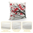 thumbnail image 4 of Nawypu  Nature Throw Pillow Cushion Case Sakura Blossom Japanese Cherry Tree Garden Summertime Vintage Cultural Print, Modern Accent Double-Sided Digital Printing,  Grey Vermilion, 4 of 5