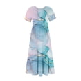 thumbnail image 3 of Robes pour Femmes Col Rond Manches Courtes Robe Imprimée, 3 of 10