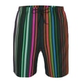 thumbnail image 3 of Pofeuu Colorful Stripes Prin Men's Swim Trunks Quick Dry Bathing Suit Swimming Board Shorts Mesh Lining Beach Swimwear-, 3 of 6