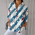 thumbnail image 2 of Cavosen Funny T Shirts for women Long Sleeve Lapel Trendy Patriotic Tee 250 Years Red White and Blue Button Down Graphic Shirt Summer Basic Tops, 2 of 5