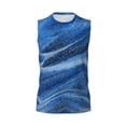 thumbnail image 6 of Lsque Sparkling With Blue Print Men's Cotton Blend Sleeveless Muscle Shirts (S-3XL)- Moisture Wicking, Odor Protection, UPF 30+,Large, 6 of 8