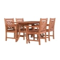 thumbnail image 3 of Malibu Outdoor 5-piece Wood Patio Curvy Legs Table Dining Set, 3 of 9