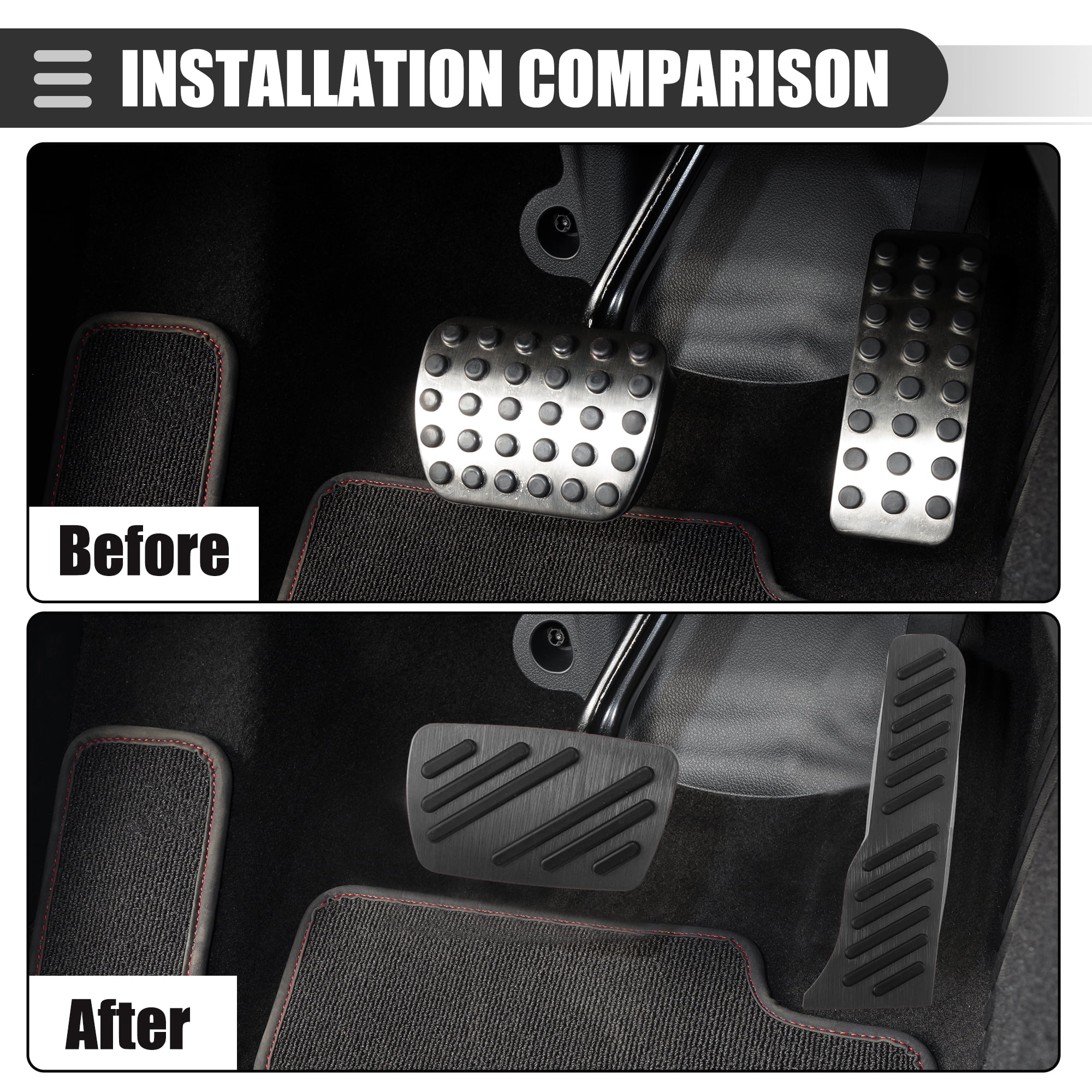 Unique Bargains Brake and Accelerator Pedal Covers for Chevrolet Camaro 2016-2023 Black