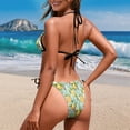 thumbnail image 5 of Uourmeti Women's Halter Neck Two-Piece Bikini Set - Citrus Strawberry Botanical Print - Sexy Tie Side Swimwear for Beach Vacation & Pool Party, 5 of 9