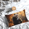 thumbnail image 5 of Honeii Maple Forest Panda Print Pillow Cases,Plush Throw Pillow Covers,Decorative Pillowcase for Sofa, Couch, Living Room-14"x20", 5 of 6