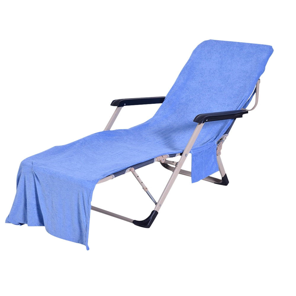 Runpilot Lounge Chair Cover Beach Towel With Pillow,Thickened Pool Lounge Chair 